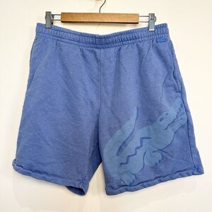 Lacoste Fleece Sweat Shorts Mens Large Blue Big Croc Preppy Comfy Athleisure